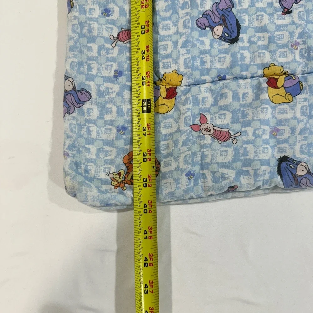 Disney Pooh Baby Crib Comforter Vintage Blue Cotton Winnie Tigger Eeyore 90s